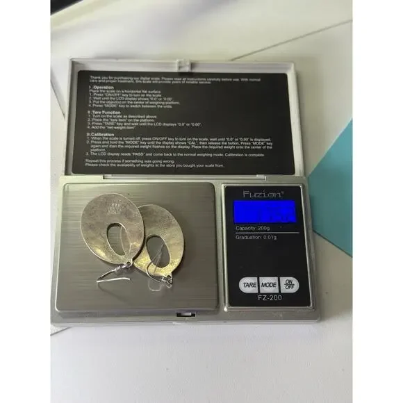 TM-121 Taxco Mexico Sterling Silver Pierced Earrings Inlaid Stone - Picture 12 of 12